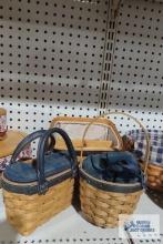 Longaberger 2002 blue trimmed basket....2004 and 2005 Collectors club baskets.