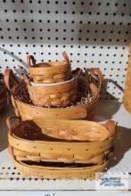 Longaberger 1995, 1997, 1998, and 2002 baskets