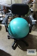 Exercise ball chair