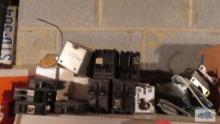 Assorted electrical breakers and etc