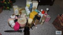 Assorted Avon bottles and items