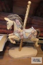 Wood carved carousel horse