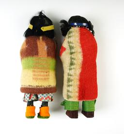 Pair of Vintage Indian Dolls, largest is 9" tall.