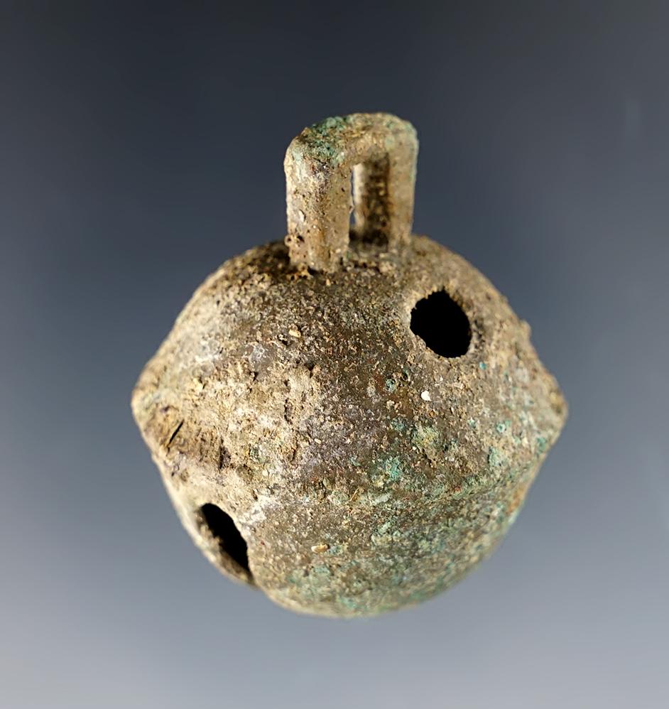 Heavily patinated 1 3/4" Metal Bell found at the White Springs Site in Geneva, New York.