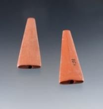 Pair of Trapezoidal Beads. Found at the Townley Reed Site in Geneva, New York. Circa 1710-1745.