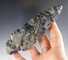 Large & nice! 5 1/8" classic Adena - beautifullly patinated blue & gray Upper Mercer Flint - Ohio.