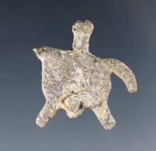 2 1/8" Lead Turtle Effigy found at the Dann Site in Lima, New York.