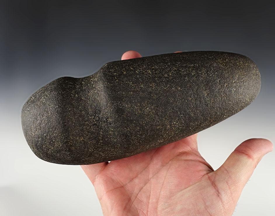 Large 7 5/8" long Hohokam 3/4 Grooved Axe found near Florence, Pinal Co., Arizona.