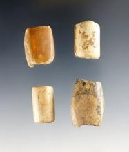 Set of 4 Bone Beads found at Glovers Cave, Christian Co., Kentucky. Ex. Raymond Vietzen.