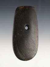 3 15/16" Keyhole Pendant made from well patinated Slate. Found in Cambridge, Ohio.