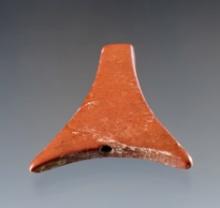 7/8" Triangle Catlinite Bead - Townley Reed Site, Geneva, New York. Circa 1710-1745.