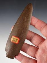 5" Rare Red Paint Culture Slate Spear found in Massachusetts. Ex. Gordon Noakes collection.