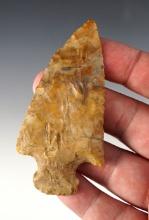 3 3/8" Hopewell made from colorful Flint Ridge Flint. Found in Ohio.