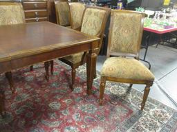 Ethan Allen Table, Leaves and Chairs