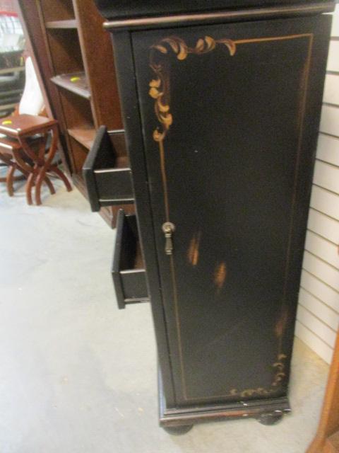 Hand Decorated Distressed Finish Jewelry Armoire