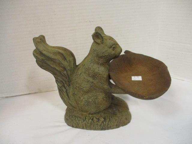 Cast Metal Squirrel Bird Feeder/Nut Dish