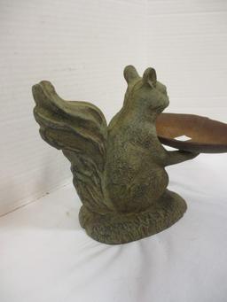 Cast Metal Squirrel Bird Feeder/Nut Dish