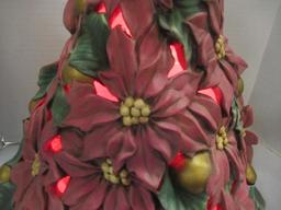 Retro Atlantic Mold Ceramic Poinsettia Tree Light