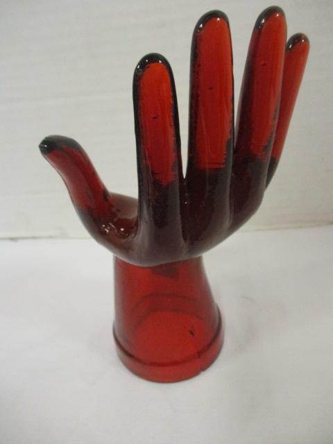 Ruby Red Glass Hand Display