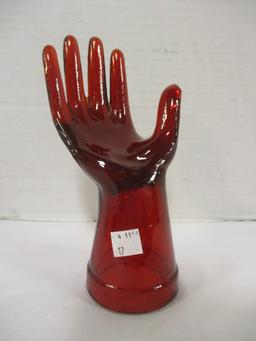 Ruby Red Glass Hand Display