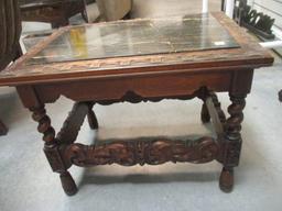 Johnson Hadley Side Table with Marble Top