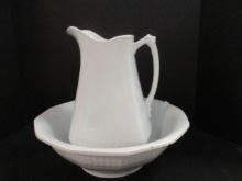 Vintage Powell Bishop Ironstone Pitcher and Wash Basin