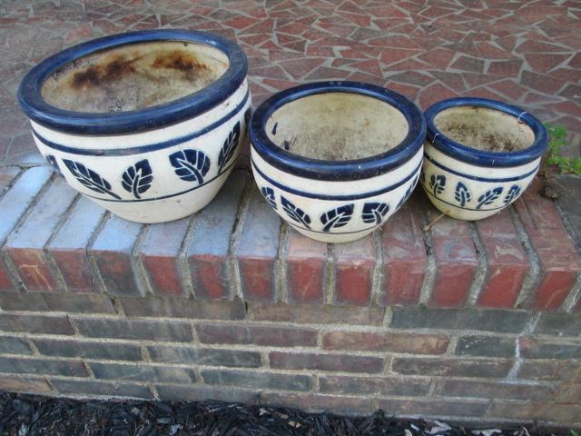 Three Pottery Planters