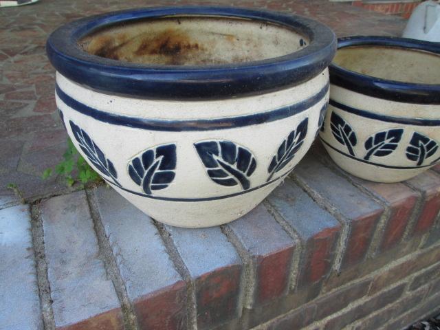 Three Pottery Planters