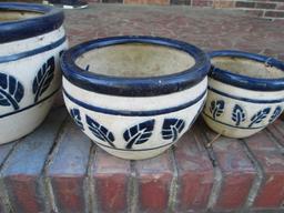 Three Pottery Planters