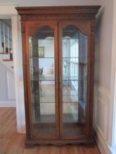 Locking Illuminated Beveled Glass Door Curio Display Cabinet