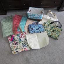 Grouping of Tote Bags, Quilted Toiletry Bag and Utility Tote-Many New