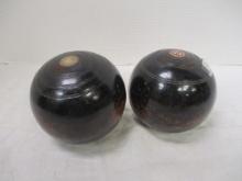 English Wood Lawn Balls (Lot of 2)