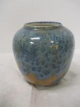 Blue Glazed Crystaline Vase