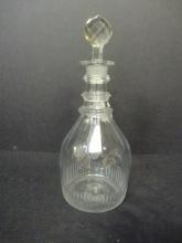 Cut Glass Decanter w/etching
