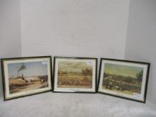 Lot of 3 Framed Prints-Fruit Vendors, The Wagon's Empty & Picking Cotton