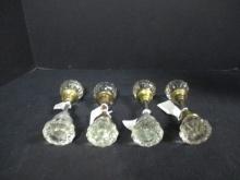 4 Vintage Glass Door Knob Sets