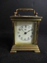 Waturbury Clock Co. Uranium Glass Face Brass Clock