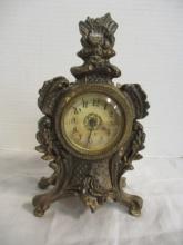 Art Nuveaux Brass Carriage Clock w/uranium Glass Face