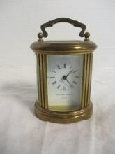 Matthew Norman London Brass Clock 11 Jewel Swiss Made