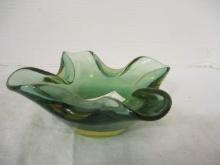 Murano Art Glass Green Dish