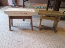 Two Hand Crafted Wood Stools