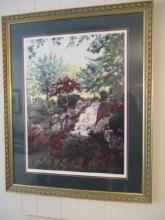 Framed, Matted, and Signed Waterfall Print