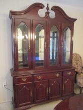 Carlisle Collection Solid Wood Lighted China Cabinet