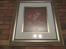 Framed and Matted Floral Print
