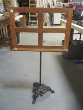 Oak Music Stand on Cast Iron Base Adj. Height