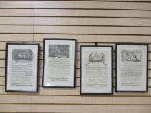 4 Framed Vintage Music Sheets