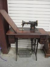 Antique Singer Sewing Machine in Cabinet