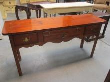 Pine Console Table with Drawers
