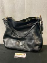 Dooney & Bourke Genuine Leather Purse, Black Leather w/ a Red lining