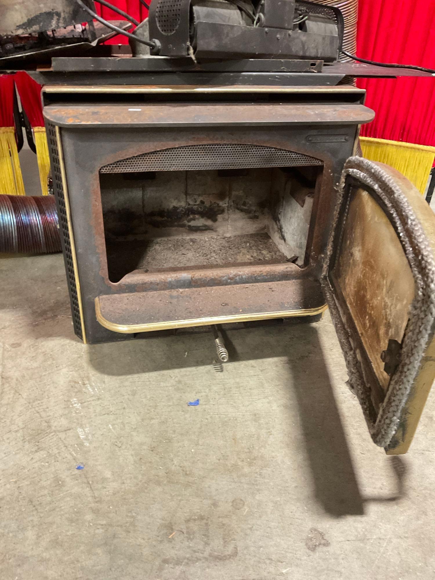 Vintage Lopi Energy Systems Wood Burning Stove w/ Heating Tube & other attachments